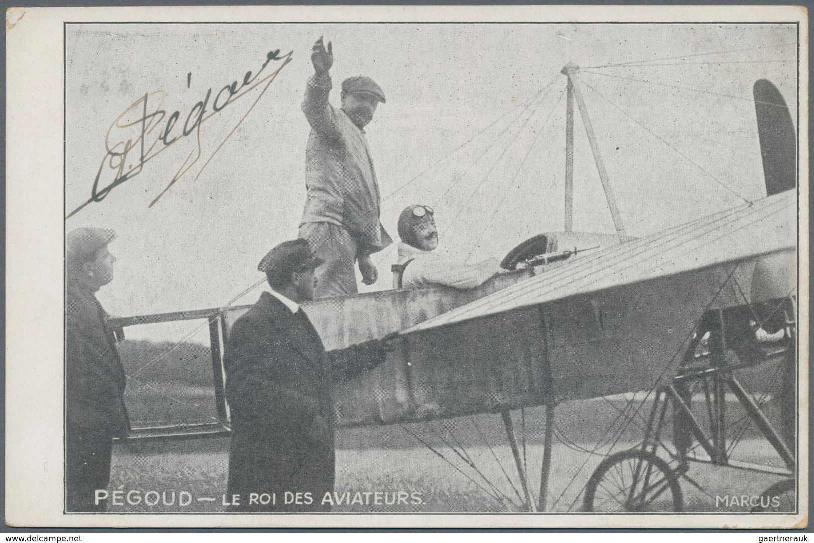 Thematik: Flugzeuge, Luftfahrt / Airoplanes, Aviation: 1883/1915 - PEGOUD, ADOLPHE, Eigenhändiger AU - Airplanes