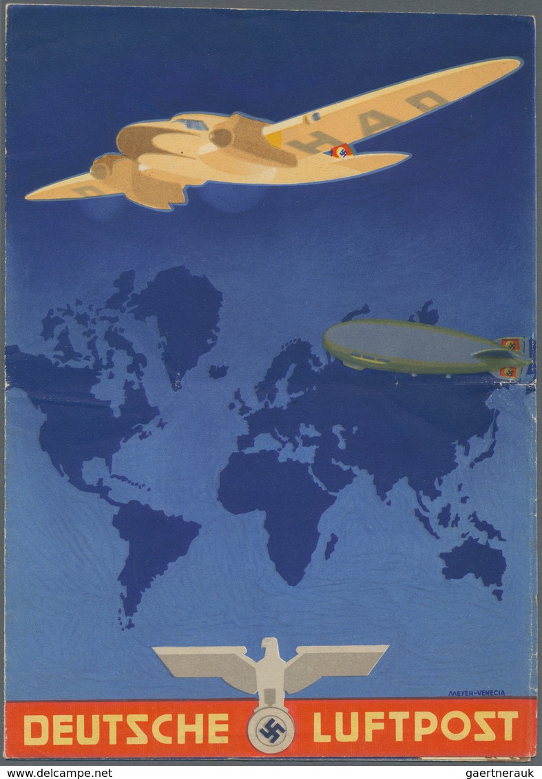 Thematik: Flugzeuge, Luftfahrt / Airoplanes, Aviation: 1935(ca.) Attractive Oversize Airmail Adverti - Airplanes