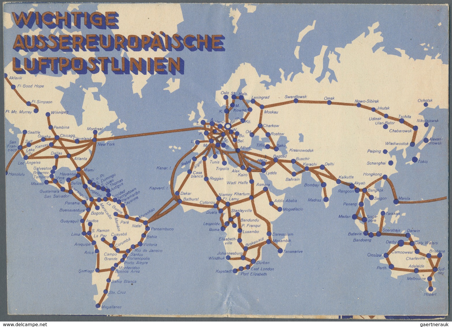 Thematik: Flugzeuge, Luftfahrt / Airoplanes, Aviation: 1935(ca.) Attractive Oversize Airmail Adverti - Vliegtuigen