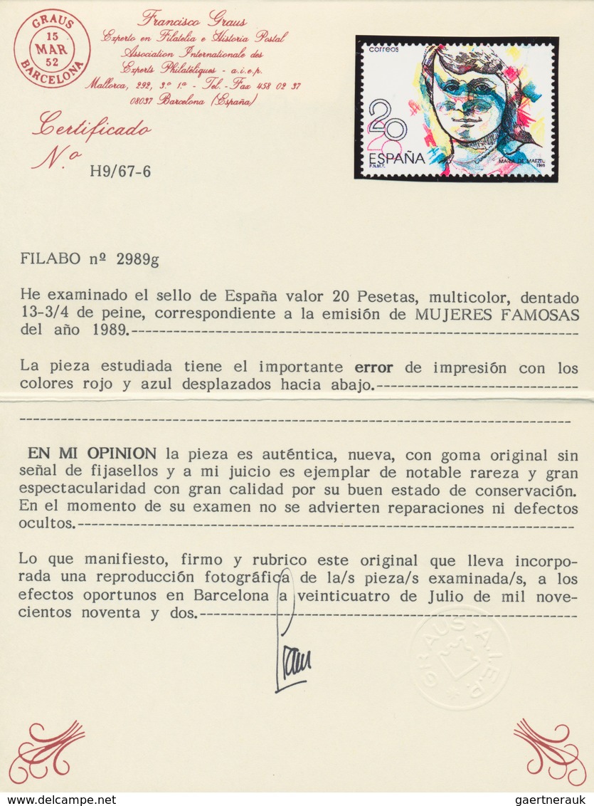 Thematik: Frauen / Women: 1988, SPAIN: Prominent Woman 20pta. ‚Maria De Maeztu‘ Five Stamps With ERR - Ohne Zuordnung