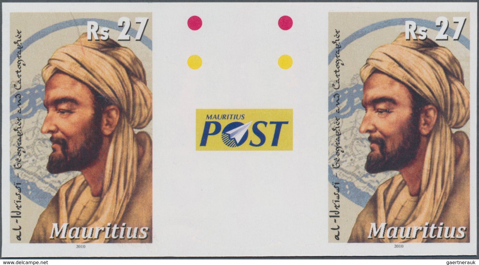 Thematik: Geographie / Geography: 2010, Mauritius. IMPERFORATE Horizontal Gutter Pair For The Issue - Aardrijkskunde