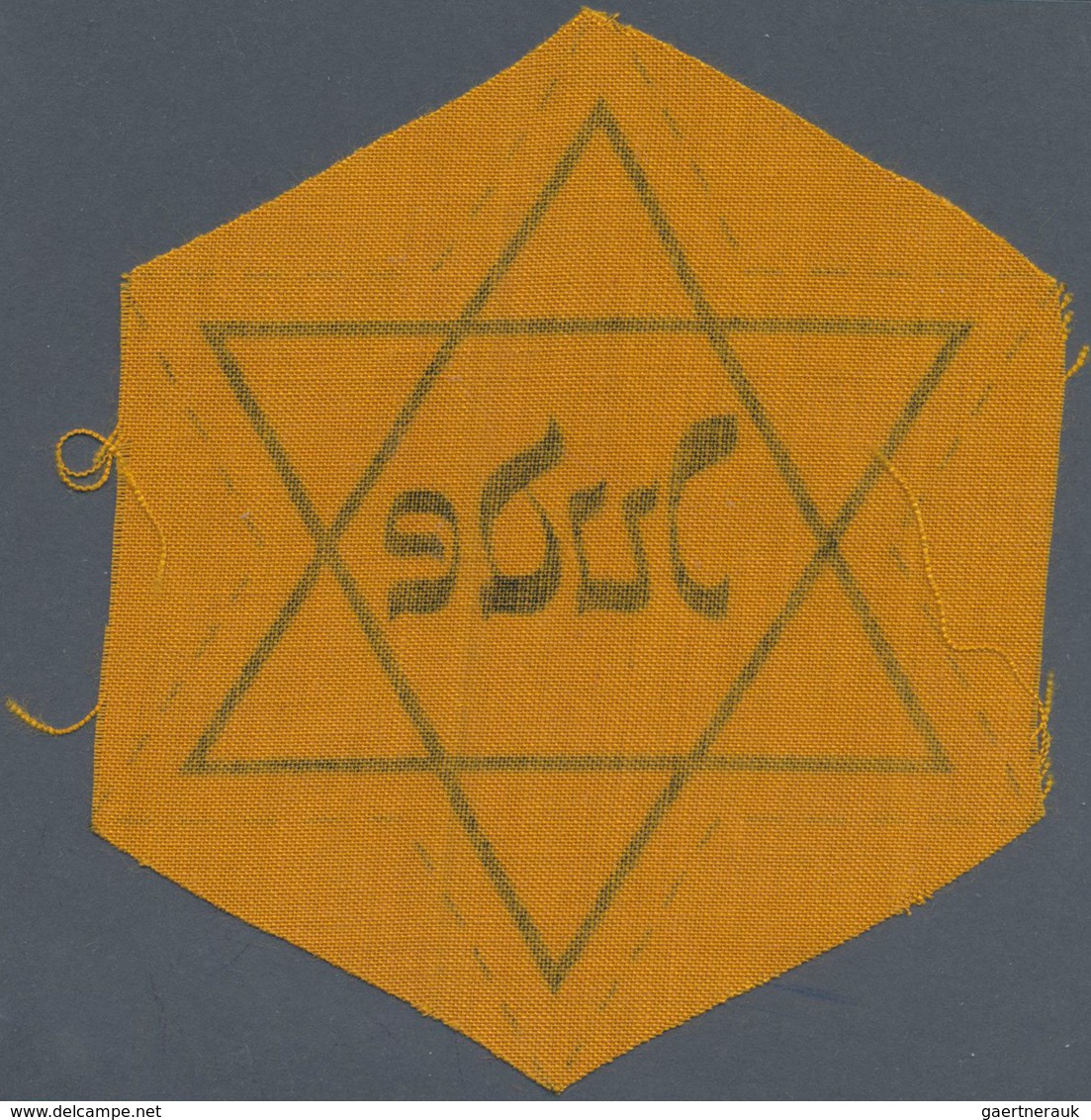 Thematik: Judaika / Judaism: Ca. 1940, Original Gelber "Judenstern" Ungetragen Und Noch Unbeschnitte - Unclassified