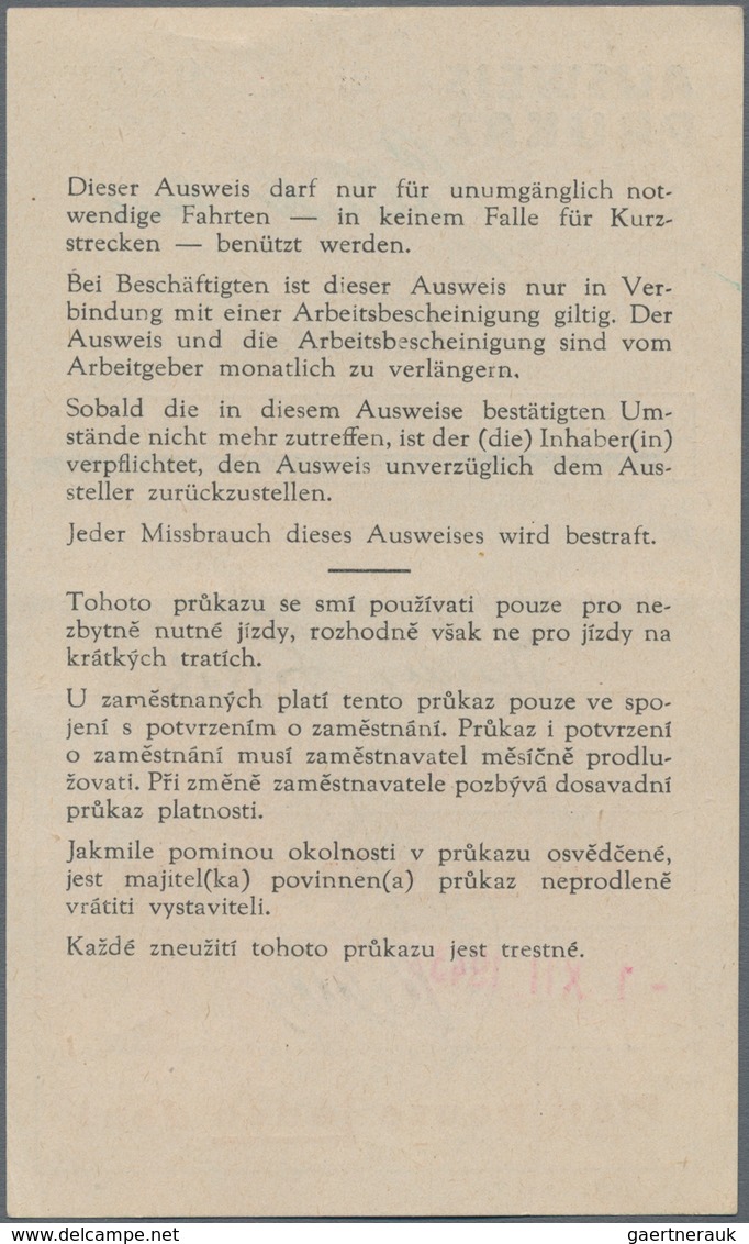 Thematik: Judaika / Judaism: 1943, Böhmen Und Mähren, Zweisprachiger AUSWEIS (dt.-tschechisch) Und B - Zonder Classificatie