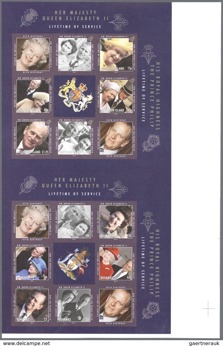 Thematik: Königtum, Adel / Royalty, Nobility: 2011, BAHAMAS And ASCENSION: 85th Brthday Of QEII And - Koniklijke Families