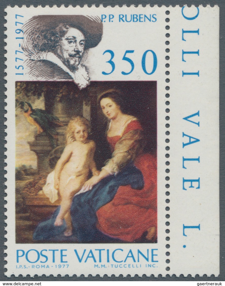 Thematik: Malerei, Maler / Painting, Painters: 1977, Vatikan, 350 L "Rubens" From Right Margin With - Andere & Zonder Classificatie