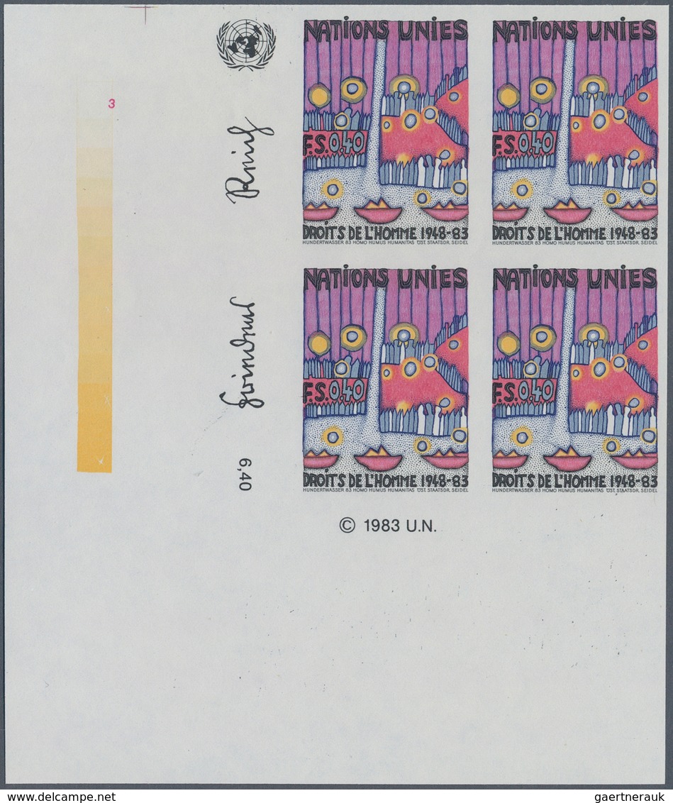 Thematik: Malerei, Maler / Painting, Painters: 1983, UNO Geneva. Hundertwasser Stamp 40c "Homo Humus - Andere & Zonder Classificatie
