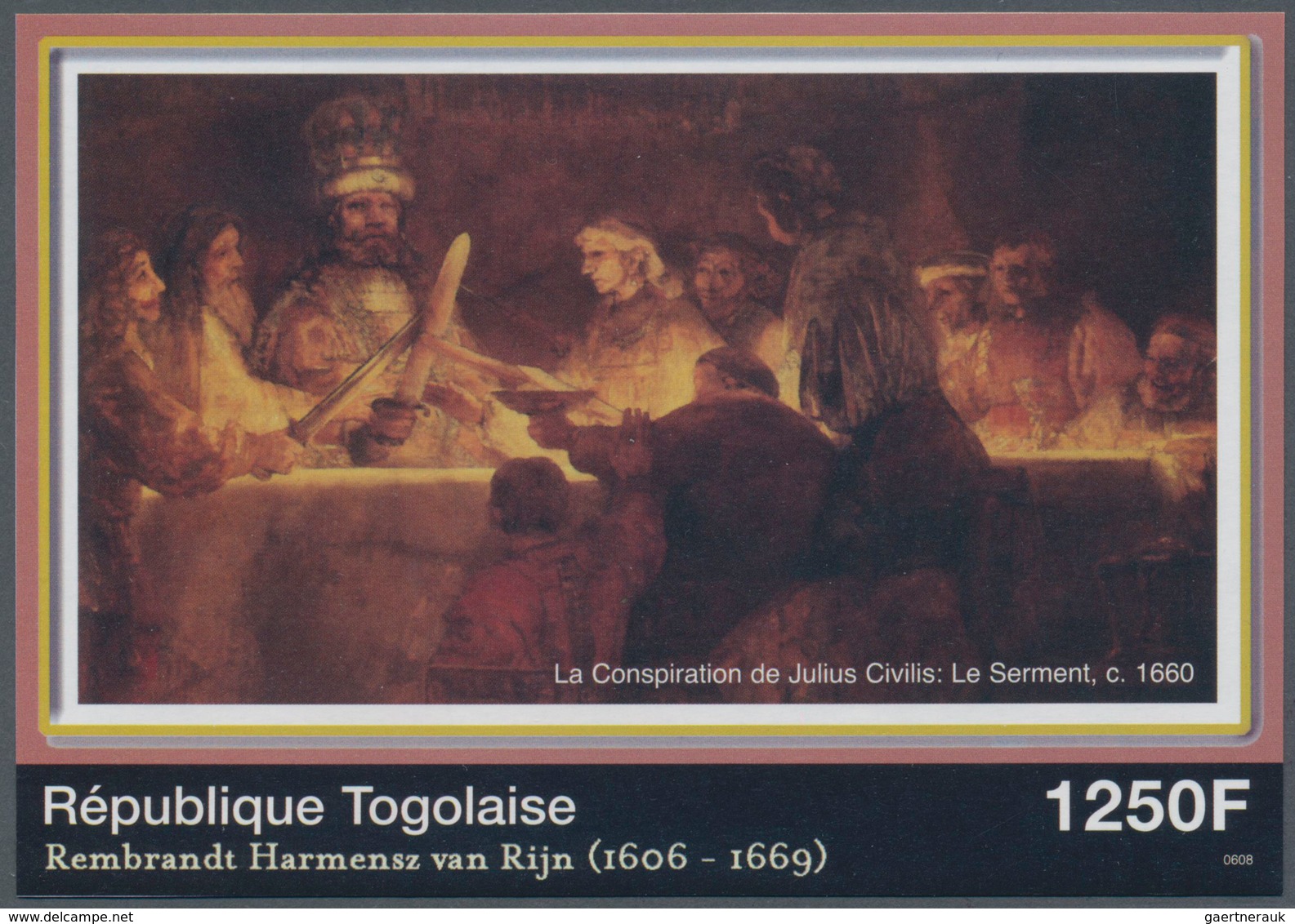 Thematik: Malerei, Maler / Painting, Painters: 2006, Togo. IMPERFORATE Souvenir Sheet For The Issue - Other & Unclassified