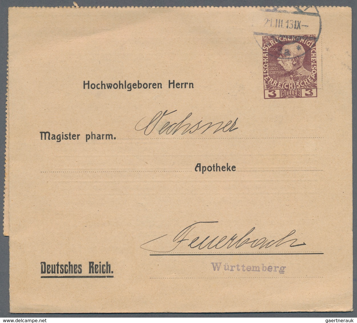 Thematik: Medizin, Gesundheit / Medicine, Health: 1913, Österreich. Reklame-Faltkarte 3 H Franz Jose - Geneeskunde