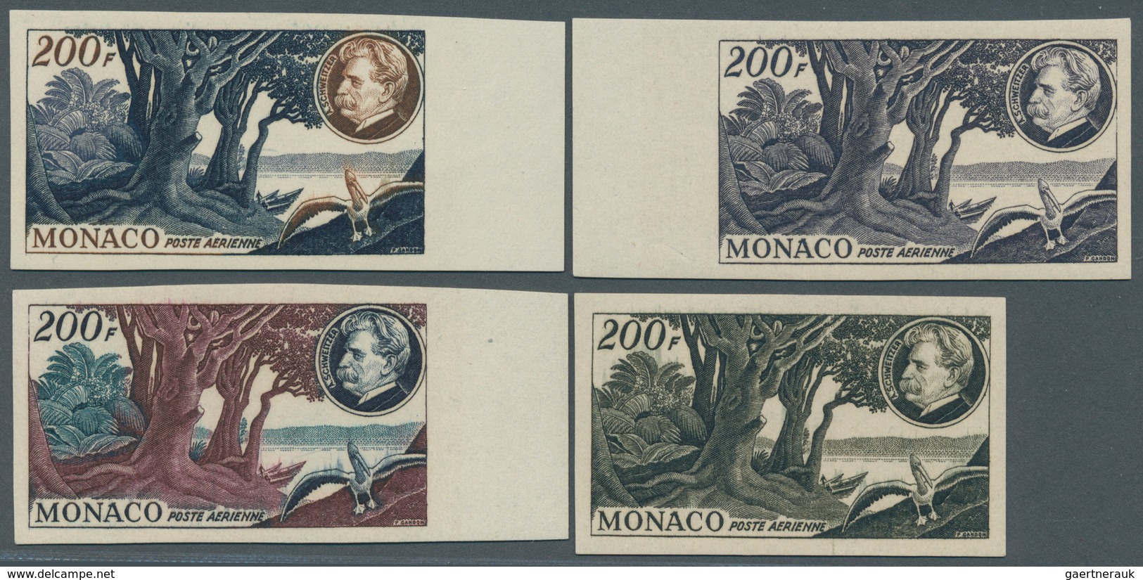 Thematik: Medizin, Gesundheit / medicine, health: 1955, Monaco, Airmail-stamp 200 Fr. "80'th Birthda