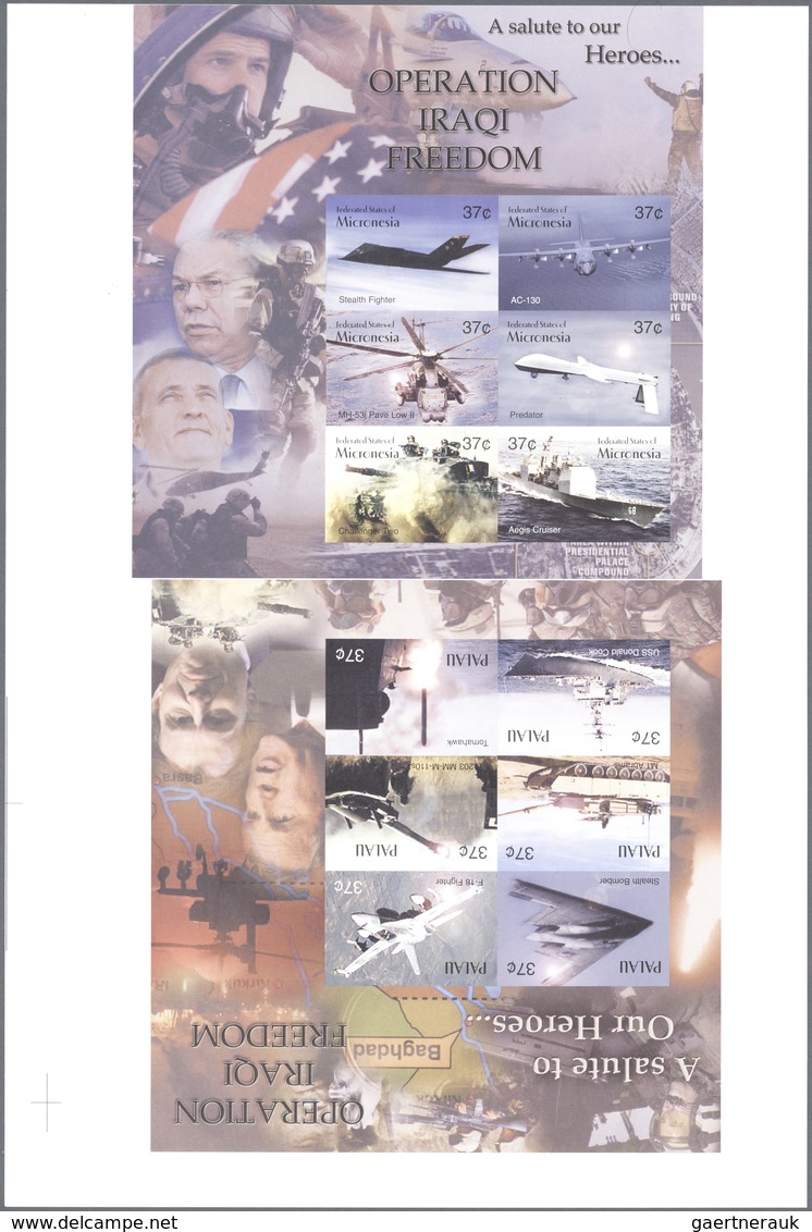 Thematik: Militär / Military: 2003, MICRONESIA And PALAU: American Operation Iraqi Freedom Vertical - Militaria