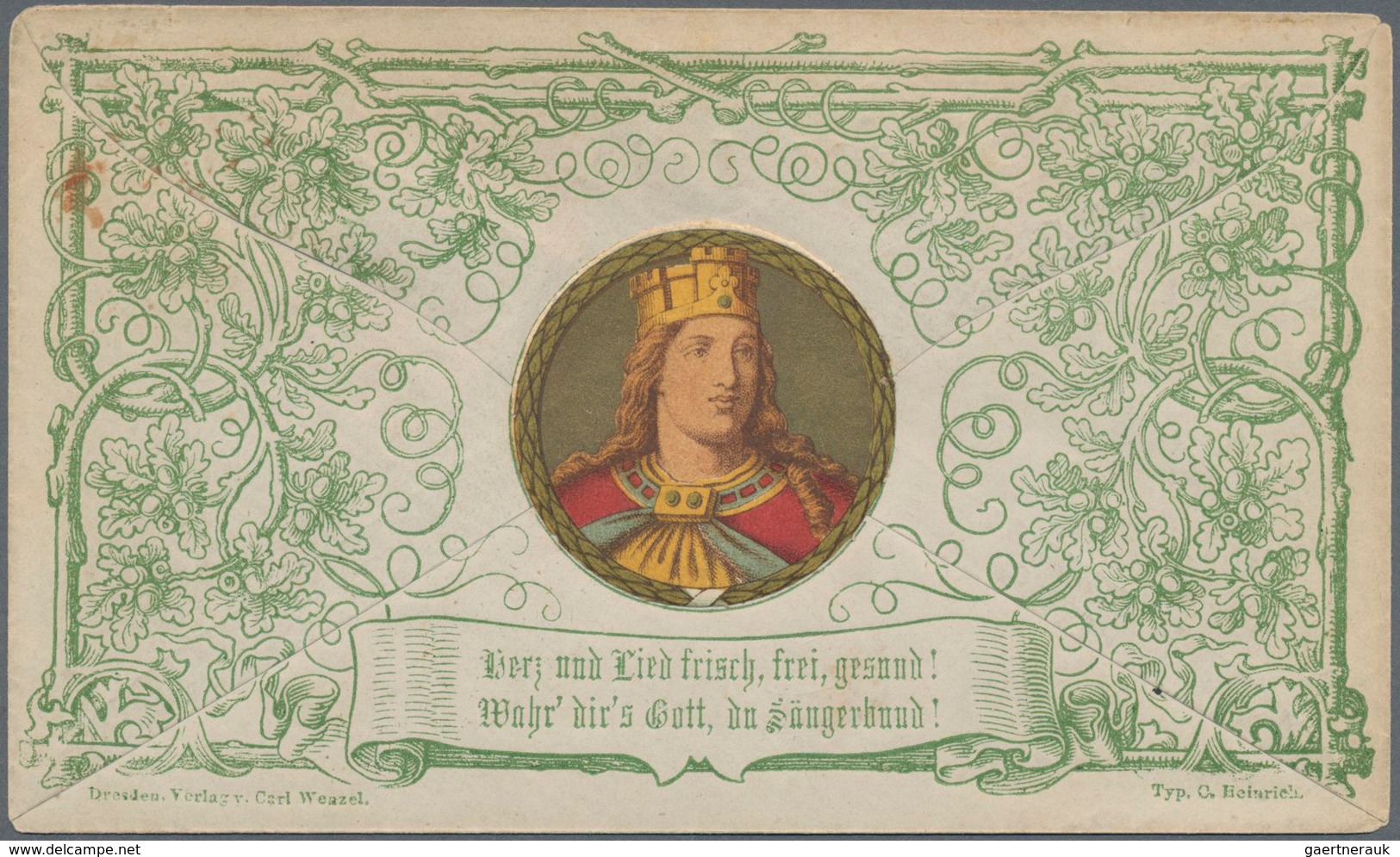 Thematik: Musik / Music: 1865, Sachsen, "SÄNGER-FEST-PLATZ" In Rot Mit L1 "DRESDEN 22. Juli 1865", E - Musik