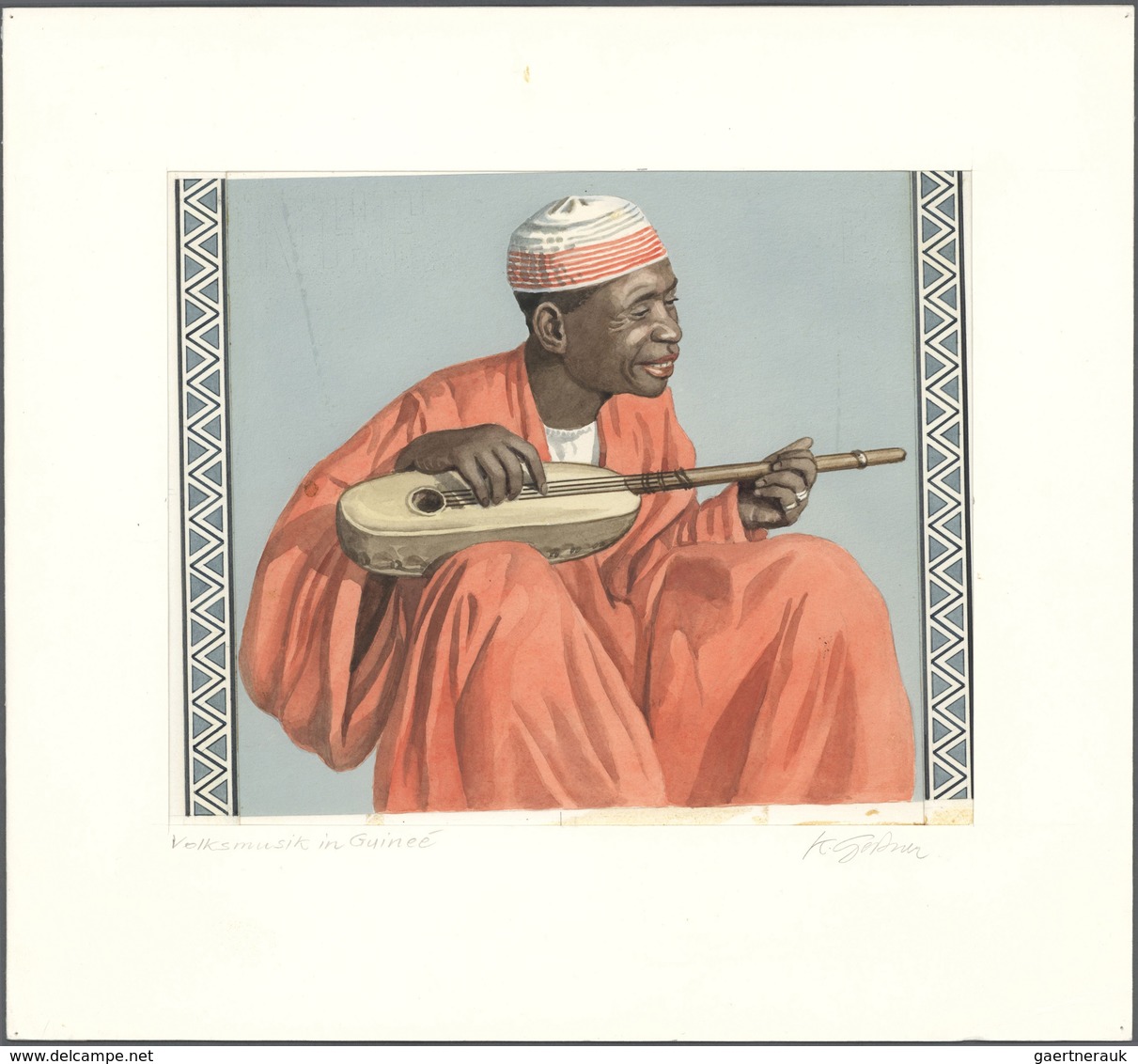 Thematik: Musik / Music: 1962, Guinea. Lot Containing 1 Artist's Drawing, 4 Margined, Perforated, St - Music