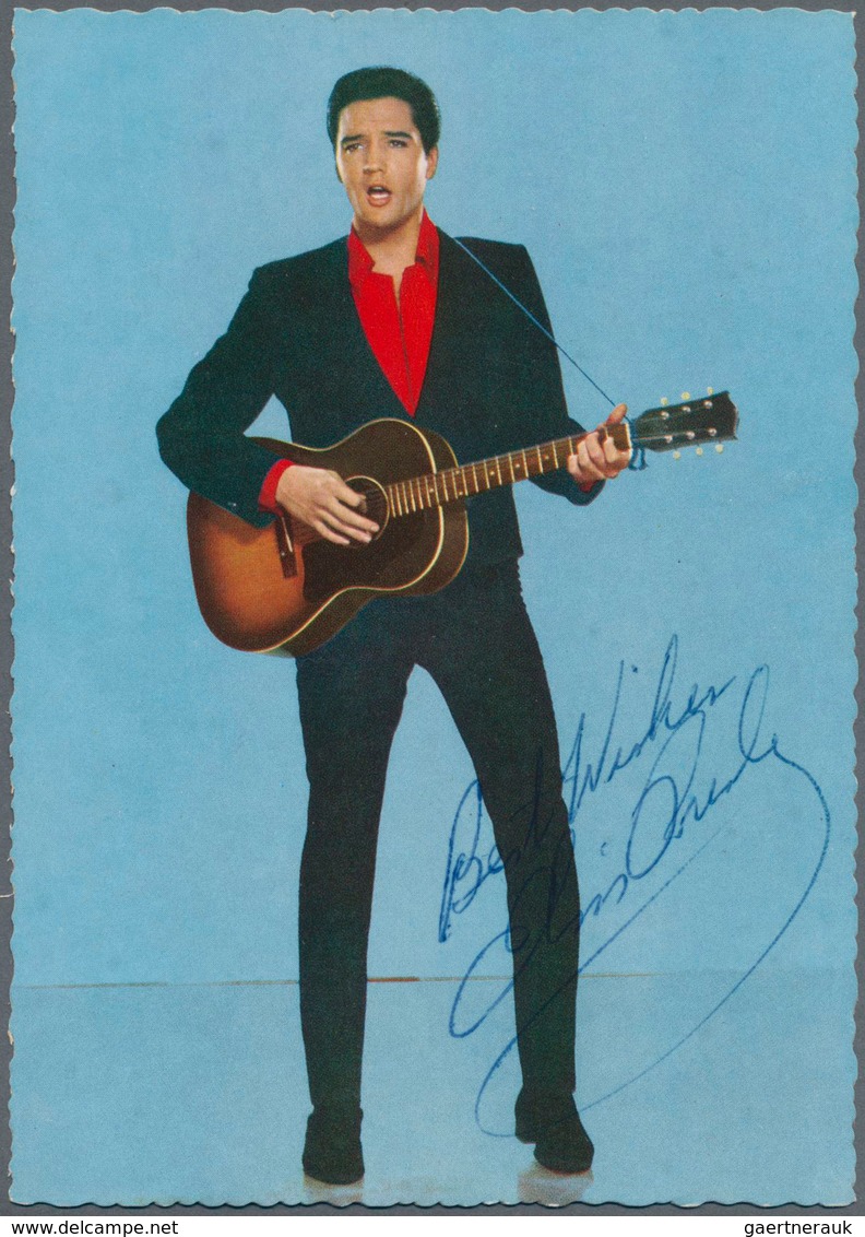 Thematik: Musik / Music: 1965, ELVIS PRESLEY, Eigenhändiges AUTOGRAMM Mit "Best Wishes" Auf Farbiger - Musik