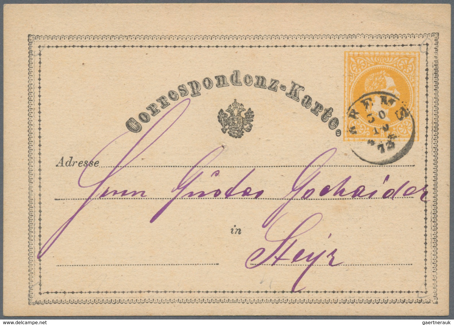 Thematik: Nahrung-Schokolade / Food-chocolate: 1869/1873, 2 Kr Dark Yellow Postal Stationery Adverti - Food