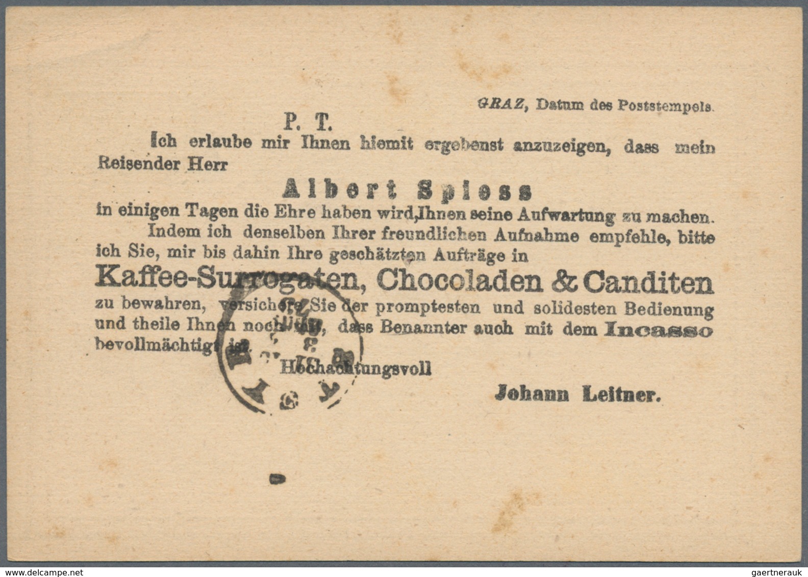 Thematik: Nahrung-Schokolade / Food-chocolate: 1869/1873, 2 Kr Dark Yellow Postal Stationery Adverti - Food