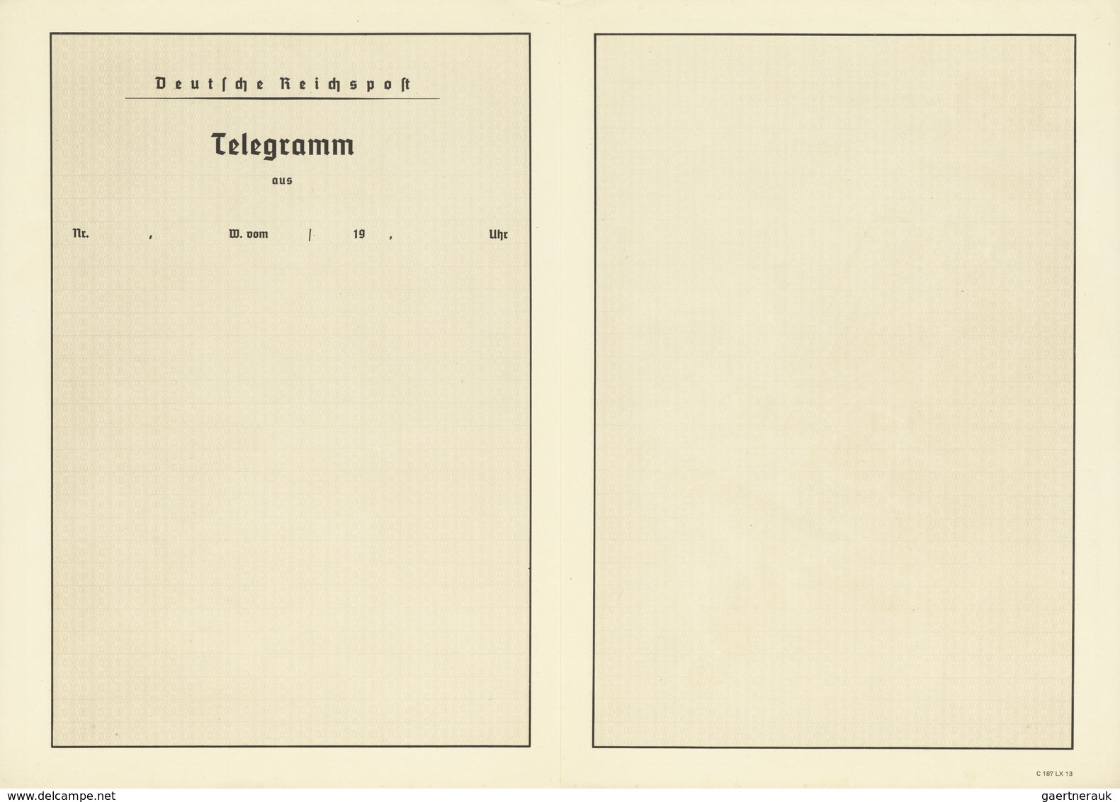 Thematik: Olympische Spiele / Olympic Games: 1936, BERLIN, Schmuckblatt-Telegramm C 187 LX 13 "XI.OL - Other & Unclassified