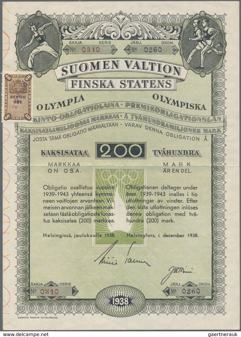 Thematik: Olympische Spiele / Olympic Games: 1938/1941. Nice Illustrated OLYMPIC OBLIGATION Over 200 - Other & Unclassified