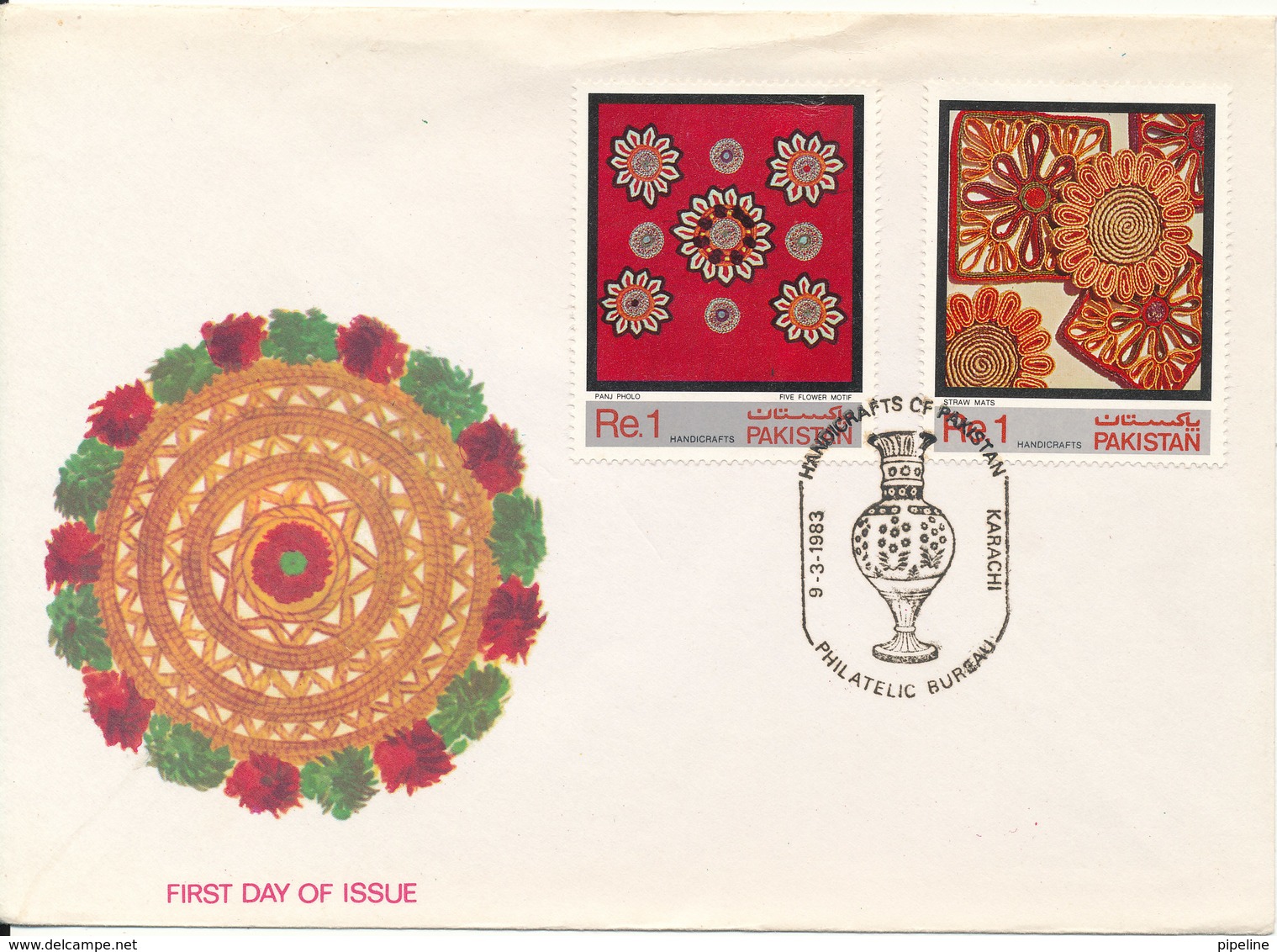 Pakistan FDC 9-3-1983 Handicraft Series With Cachet - Pakistan