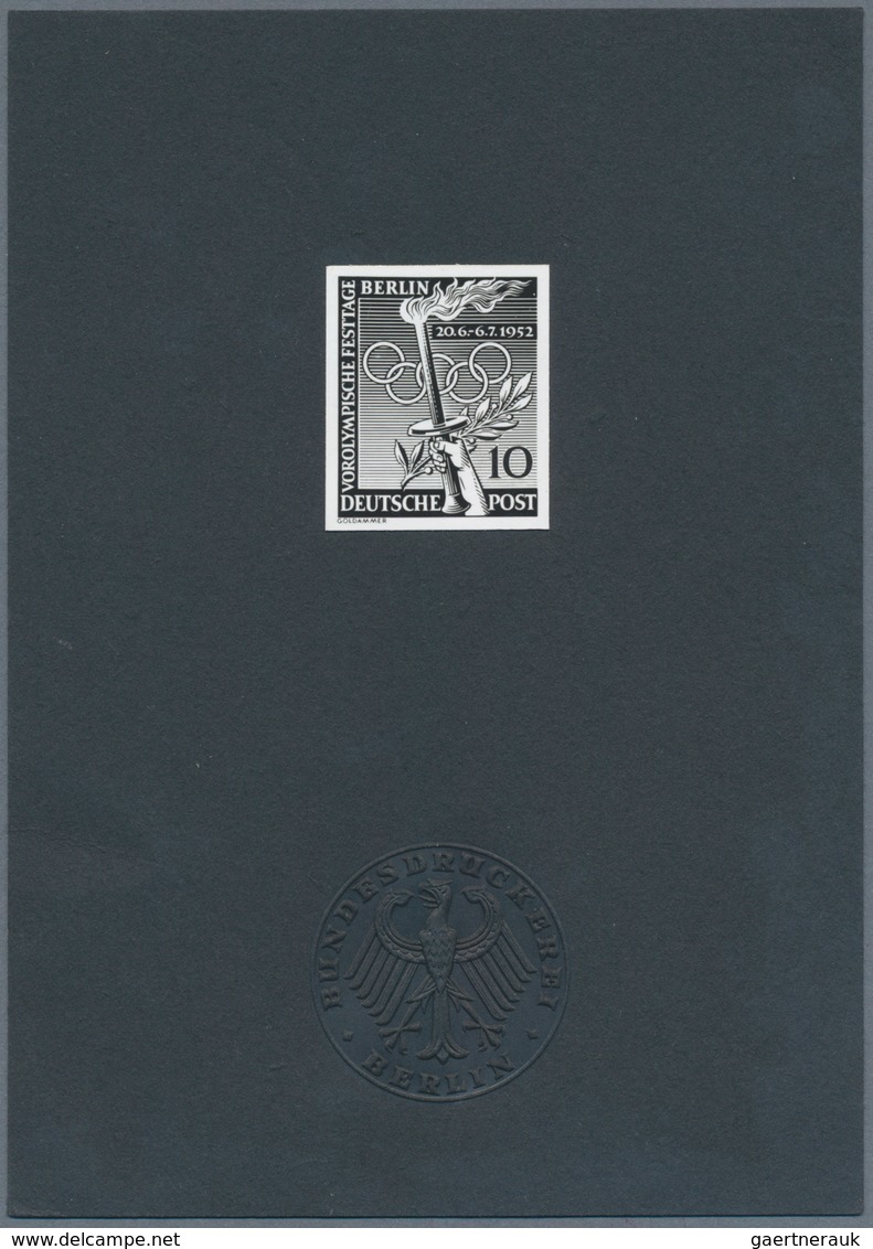 Thematik: Olympische Spiele / Olympic Games: 1952, Berlin. Ankündigungskarton Mit "10 Pf Vorolympisc - Other & Unclassified