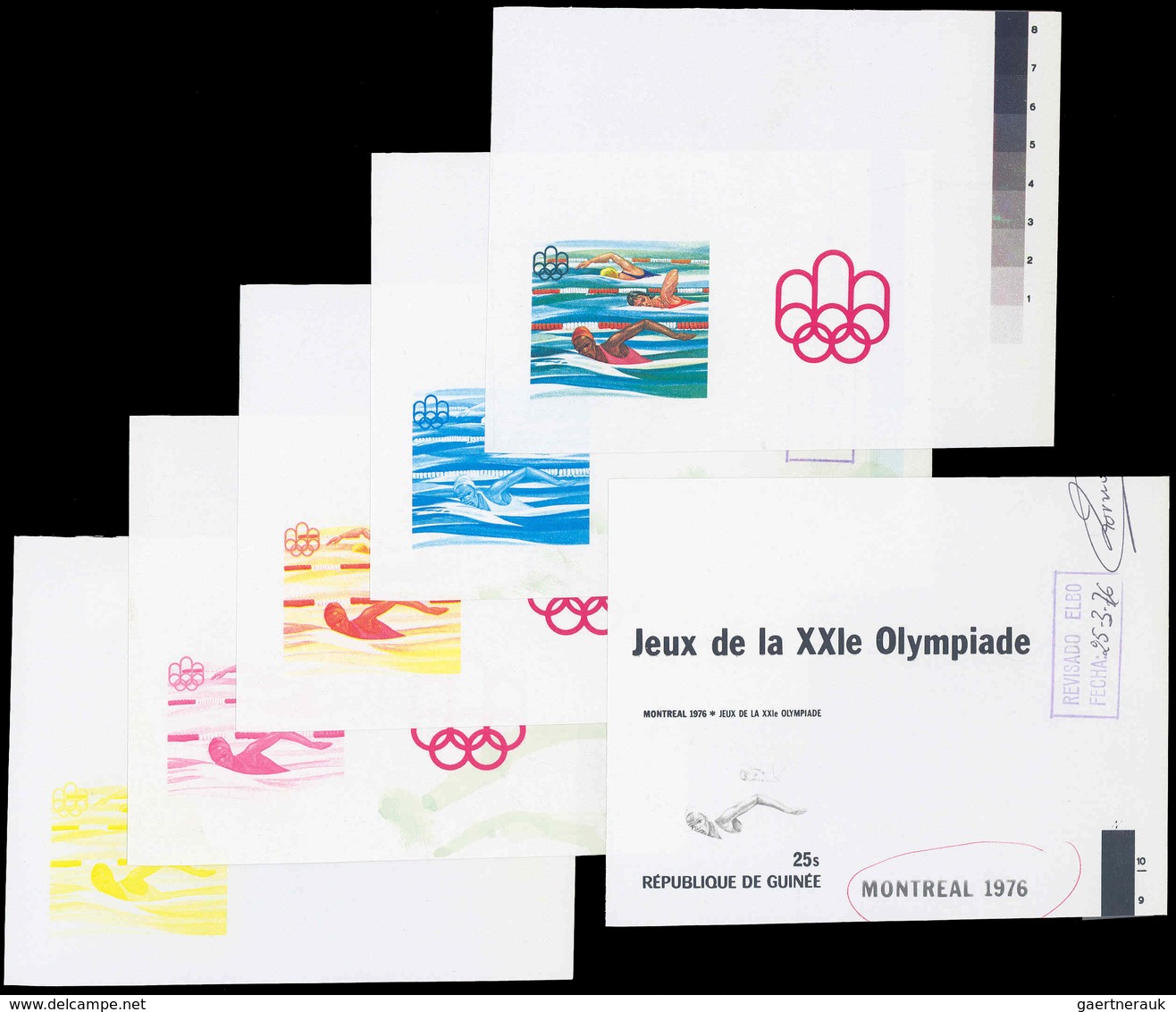 Thematik: Olympische Spiele / Olympic Games: 1976, Guinea: OLYMPIC GAMES MONTREAL '76, Swimming - 6 - Other & Unclassified