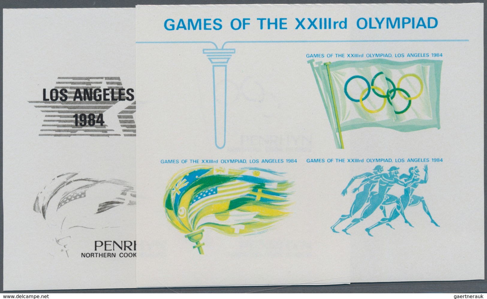 Thematik: Olympische Spiele / Olympic Games: 1984, Penrhyn For Los Angeles 1984. Progressive Proof ( - Other & Unclassified