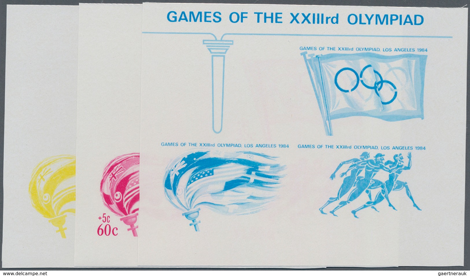 Thematik: Olympische Spiele / Olympic Games: 1984, Penrhyn For Los Angeles 1984. Progressive Proof ( - Andere & Zonder Classificatie