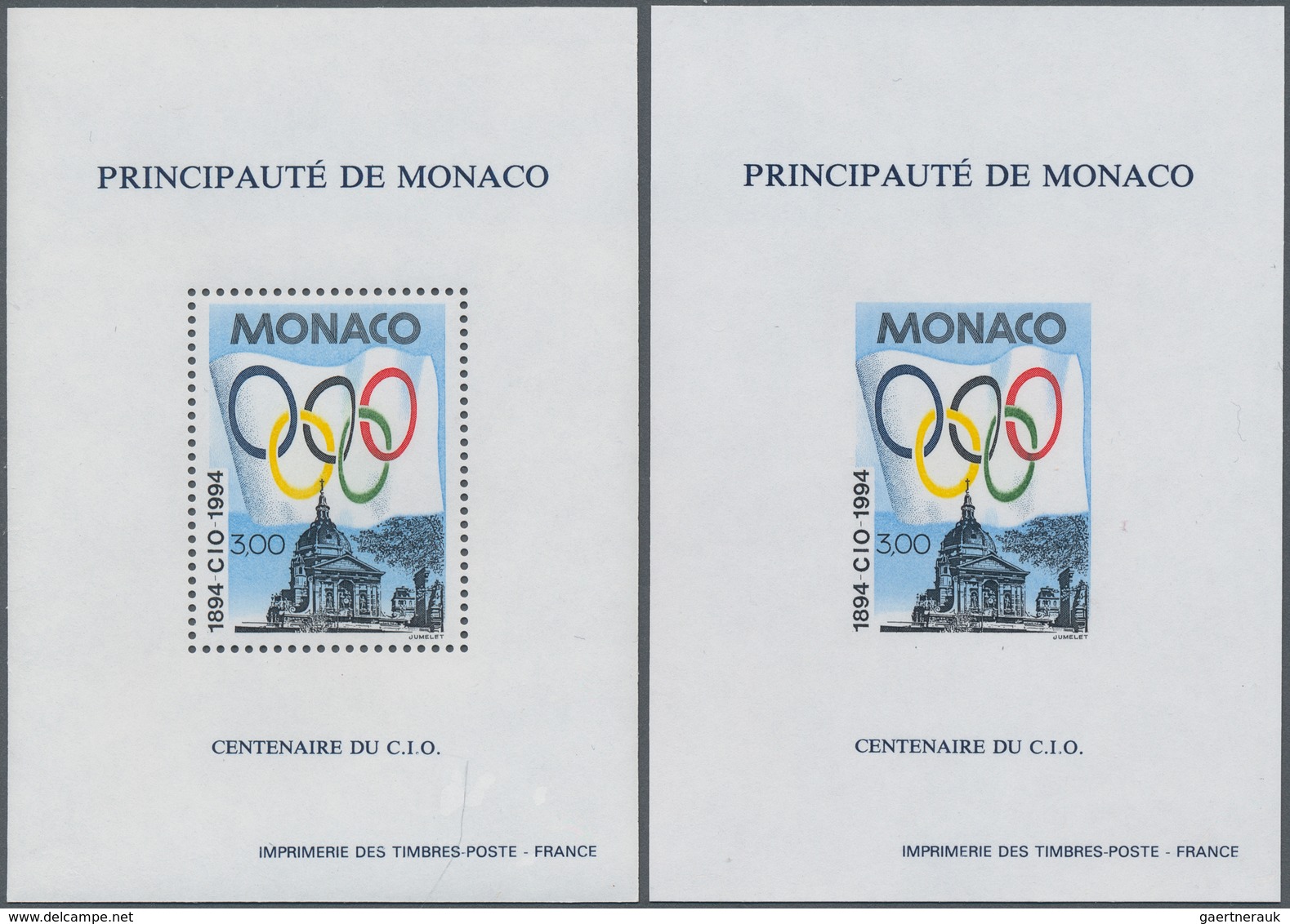 Thematik: Olympische Spiele / Olympic Games: 1994, MONACO: 100 Years Olympic Committee (olympic Flag - Andere & Zonder Classificatie