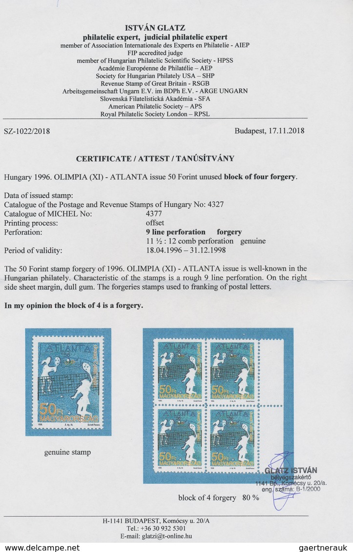 Thematik: Olympische Spiele / Olympic Games: 1996, Hungary, 50 Ft "Olympic Games Atlanta", POSTAL FO - Andere & Zonder Classificatie