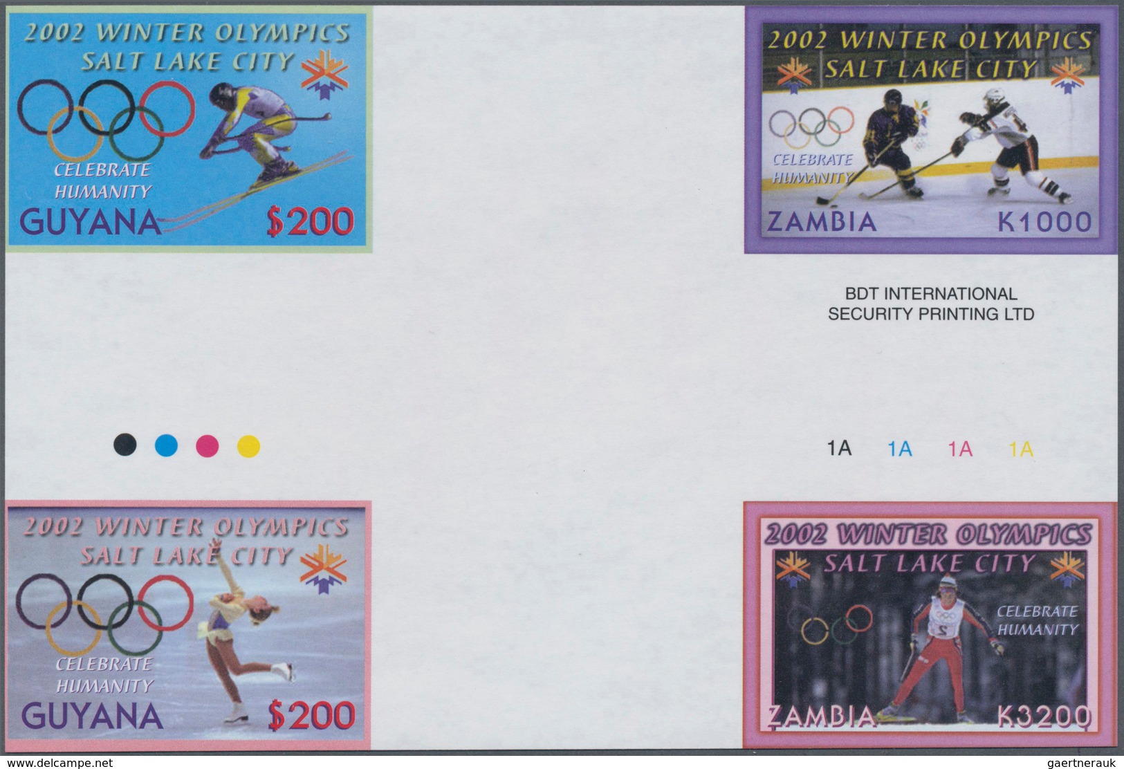 Thematik: Olympische Spiele / Olympic Games: 2002, ZAMBIA And GUYANA: Winter Olympics Salt Lake City - Other & Unclassified