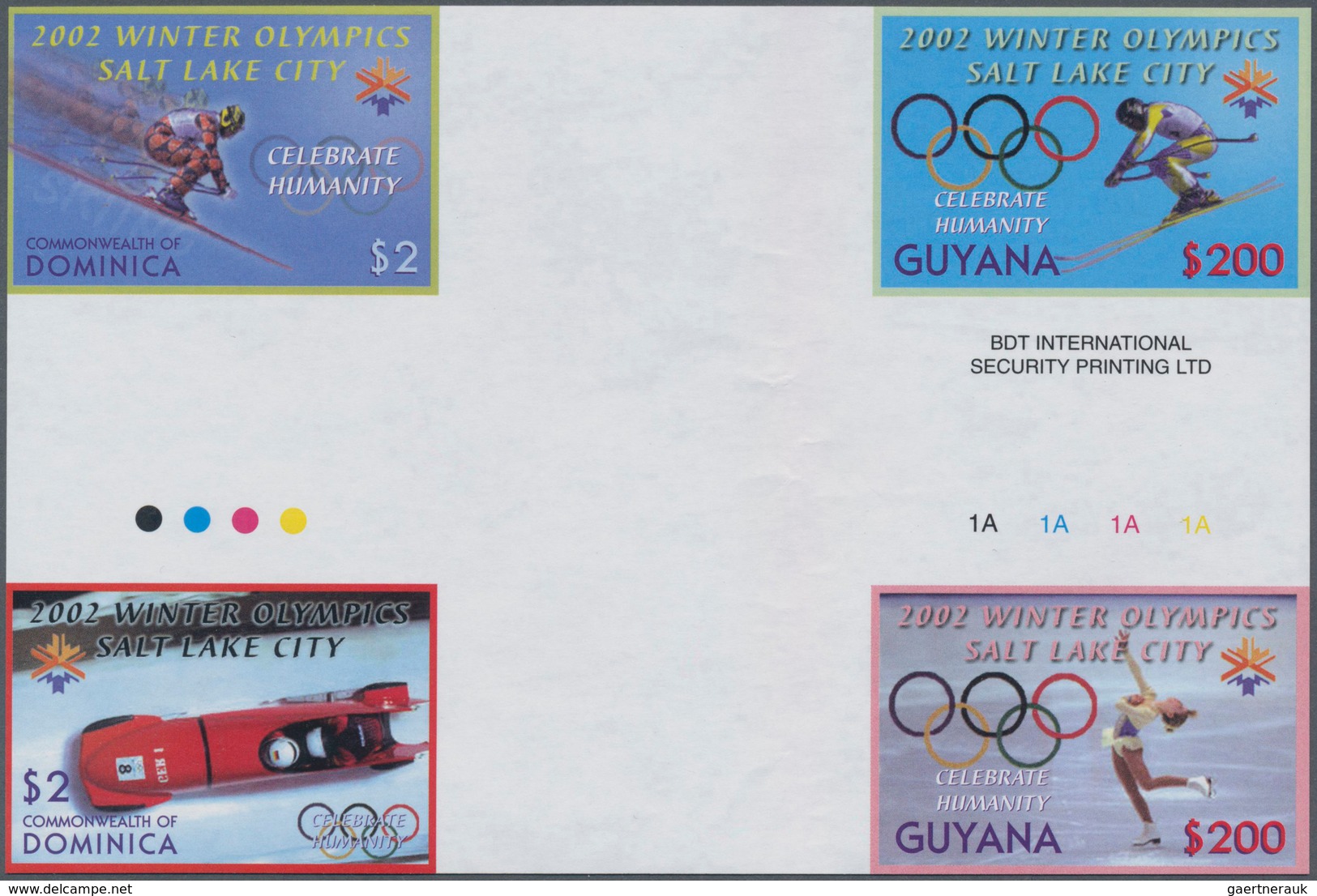 Thematik: Olympische Spiele / Olympic Games: 2002, DOMINICA And GUYANA: Winter Olympics Salt Lake Ci - Other & Unclassified