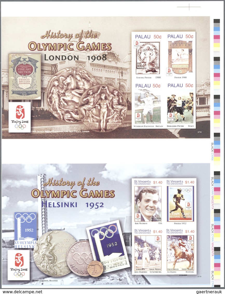 Thematik: Olympische Spiele / Olympic Games: 2008, PALAU And ST. VINCENT: History Of The Olympic Gam - Other & Unclassified