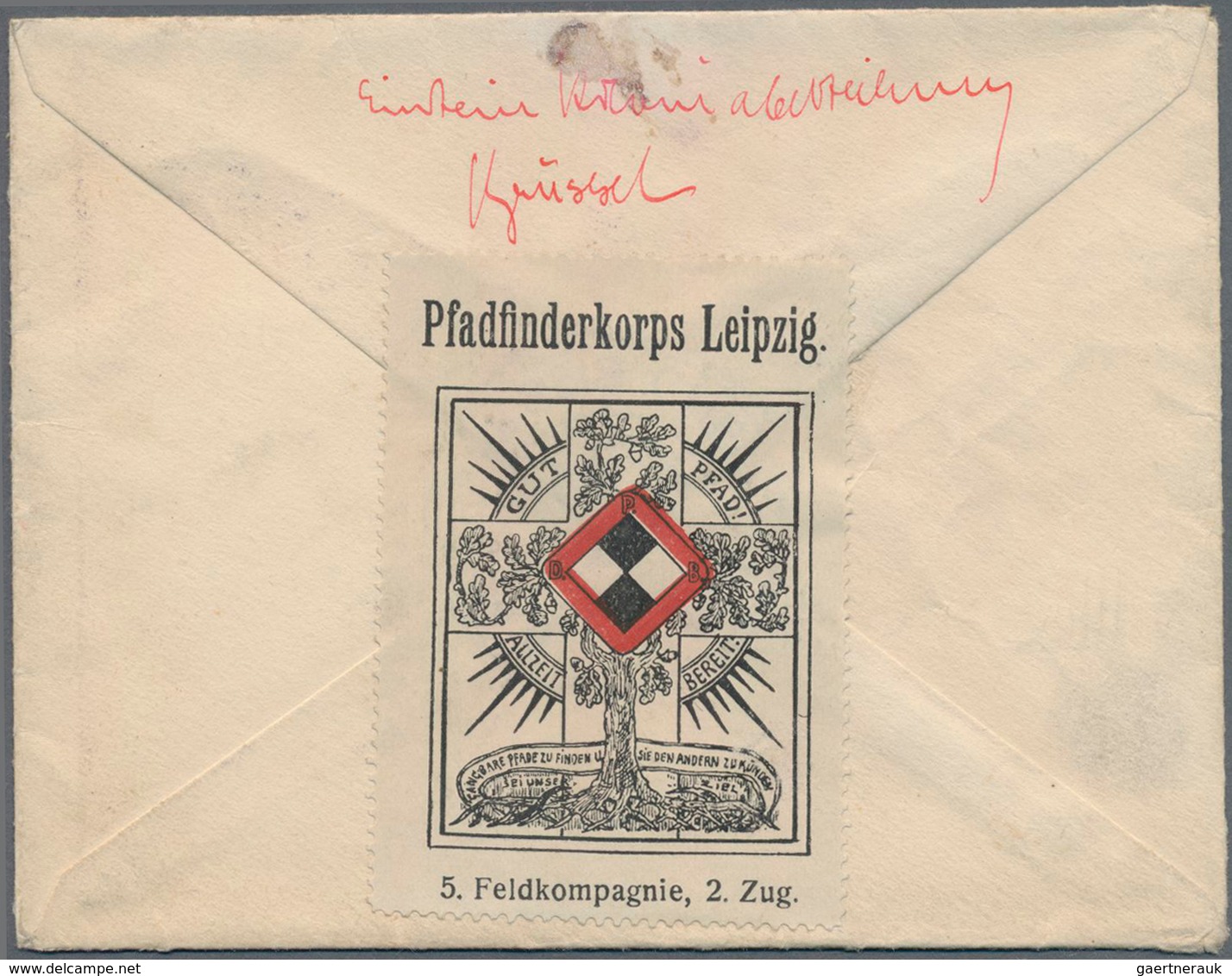 Thematik: Pfadfinder / Boy Scouts: 1917, DT. BES. I. WK-BELGIEN, Seltene Großformatige Vignette "PFA - Other & Unclassified