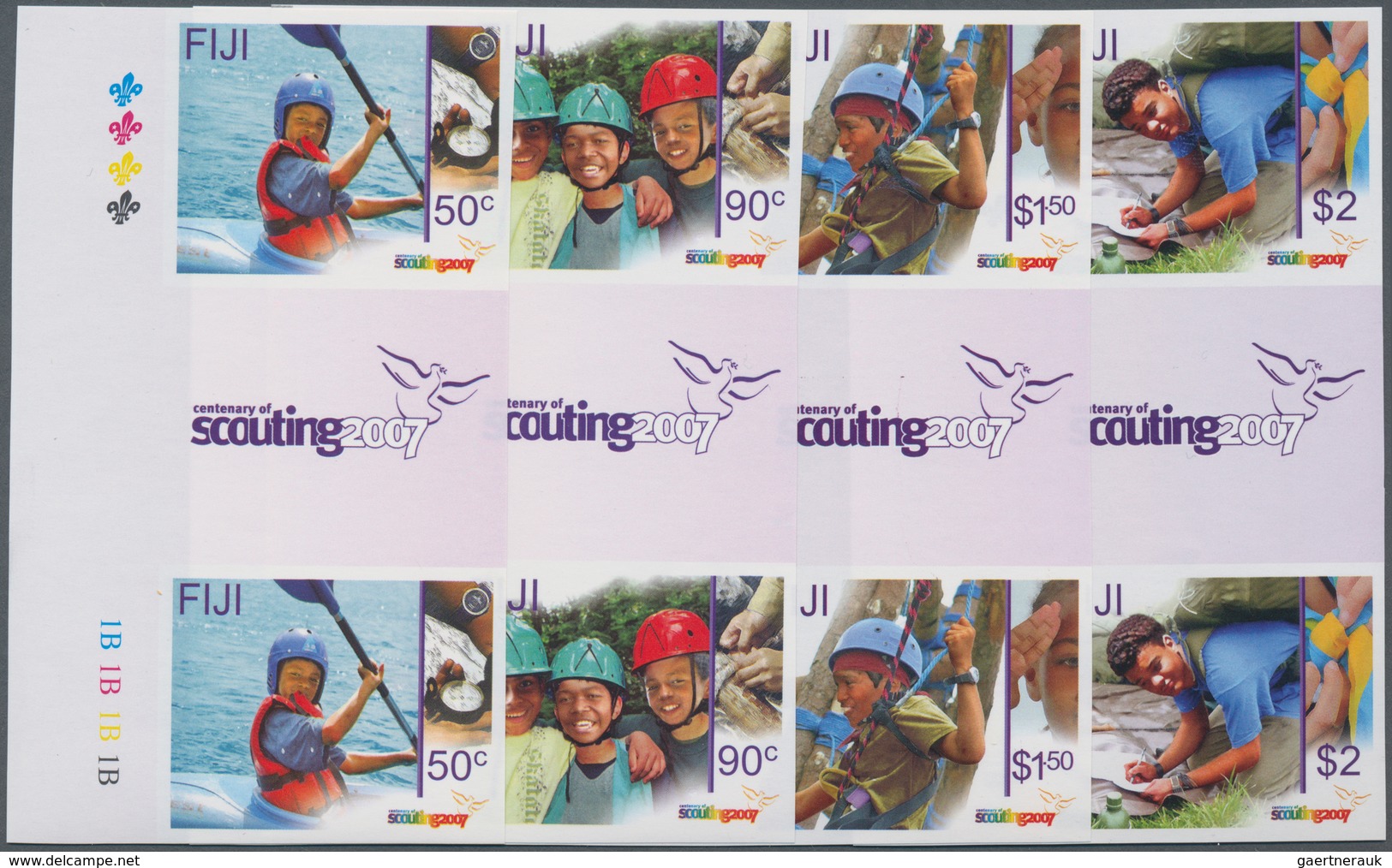 Thematik: Pfadfinder / Boy Scouts: 2007, FIJI: Centenary Of Scouting Complete Set Of Four In Vertica - Other & Unclassified