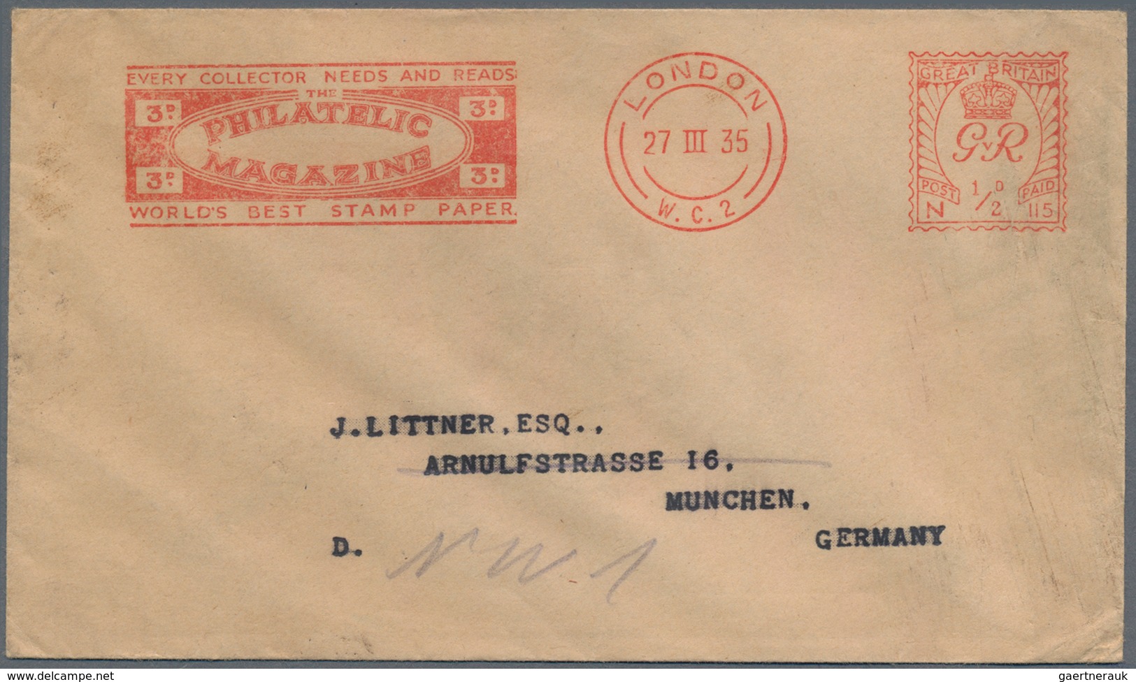 Thematik: Philatelie / Philately: 1935, LONDON Machine Cancellation With Advertising "PHILATELIC MAG - Other & Unclassified