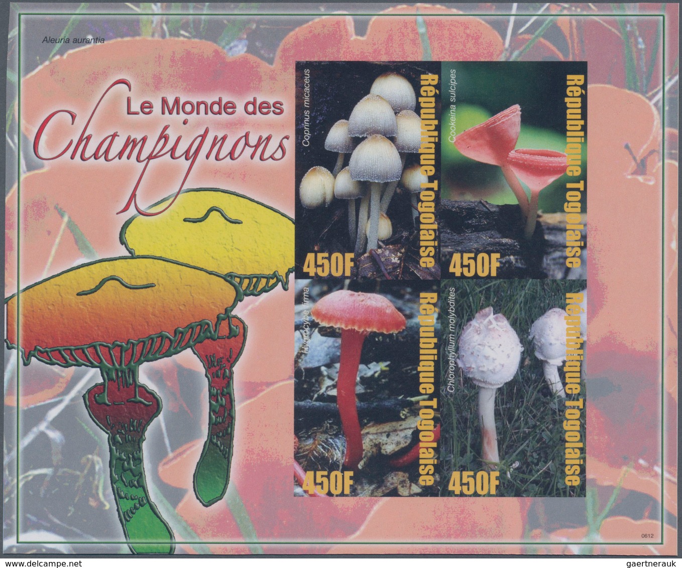 Thematik: Pilze / Mushrooms: 2006, Togo. IMPERFORATE Miniatur Sheet For The Issue "Mushrooms From Al - Paddestoelen