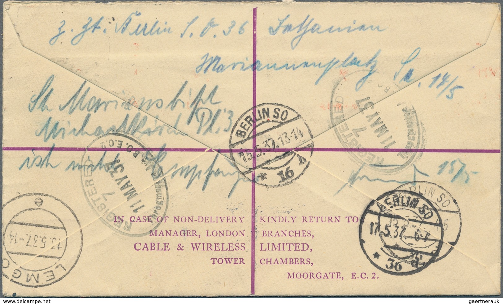 Thematik: Postautomation / Postal Mecanization: 1937/1938, Beautiful Pair Of Telegramm Envelopes One - Post