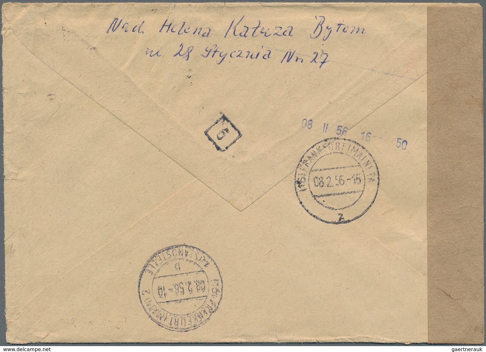 Thematik: Postautomation / Postal Mecanization: 1956, Expressbrief Aus BYTOM (POLEN) Nach Frankfurt - Post
