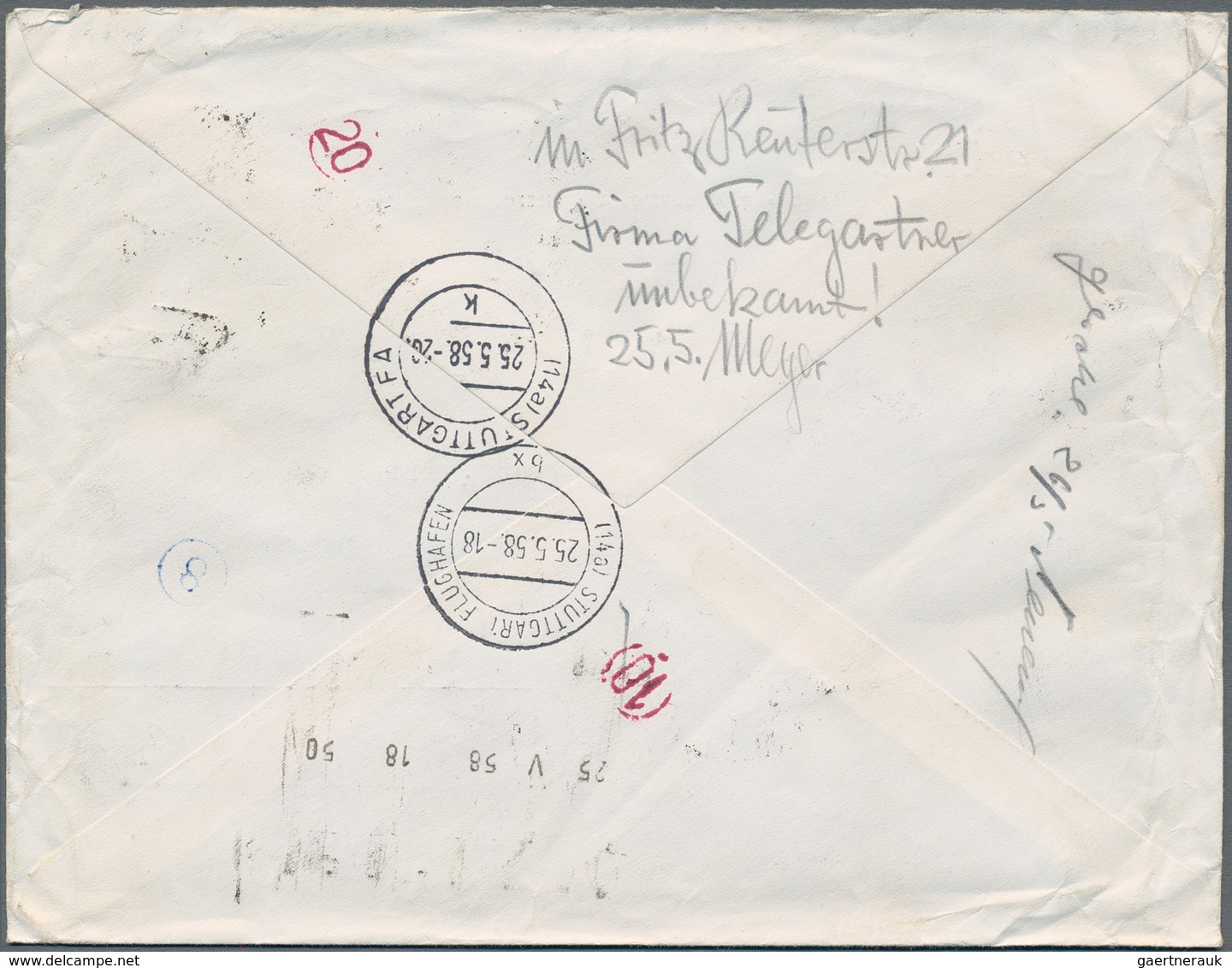 Thematik: Postautomation / Postal Mecanization: 1958, Eilbrief Aus Milano (Italien) Rückseitig Mit A - Post