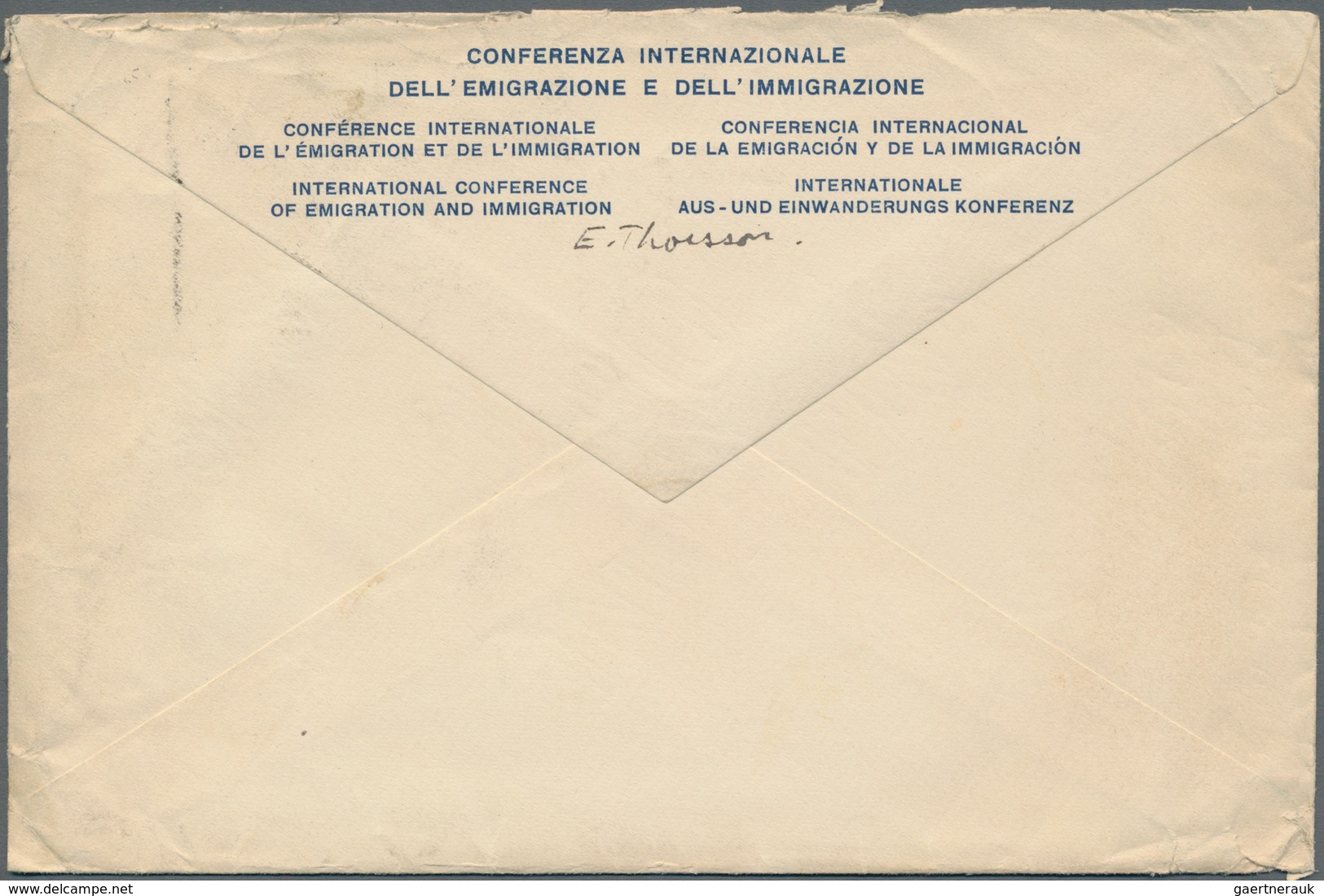 Thematik: Politik / Politics: 1924, Italy. Pre-printed Cover "Conferenza Internazionale Dell'Emigraz - Unclassified