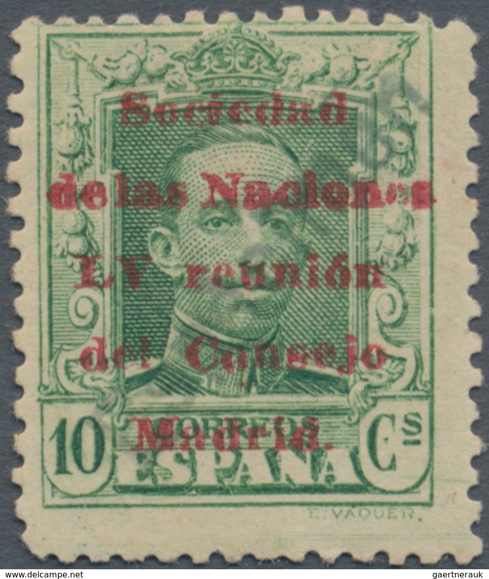 Thematik: Politik / Politics: 1929, Spain. 10 Centimos, Yellow-green, Overprinted "Sociedad De Las N - Zonder Classificatie