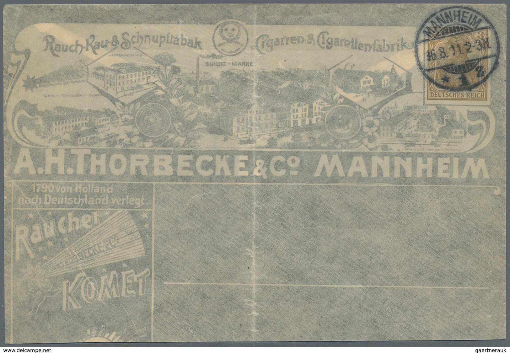 Thematik: Raumfahrt / Astronautics: 1911, German Reich. Private Entire Cover 3 Pf Germania With Full - Other & Unclassified
