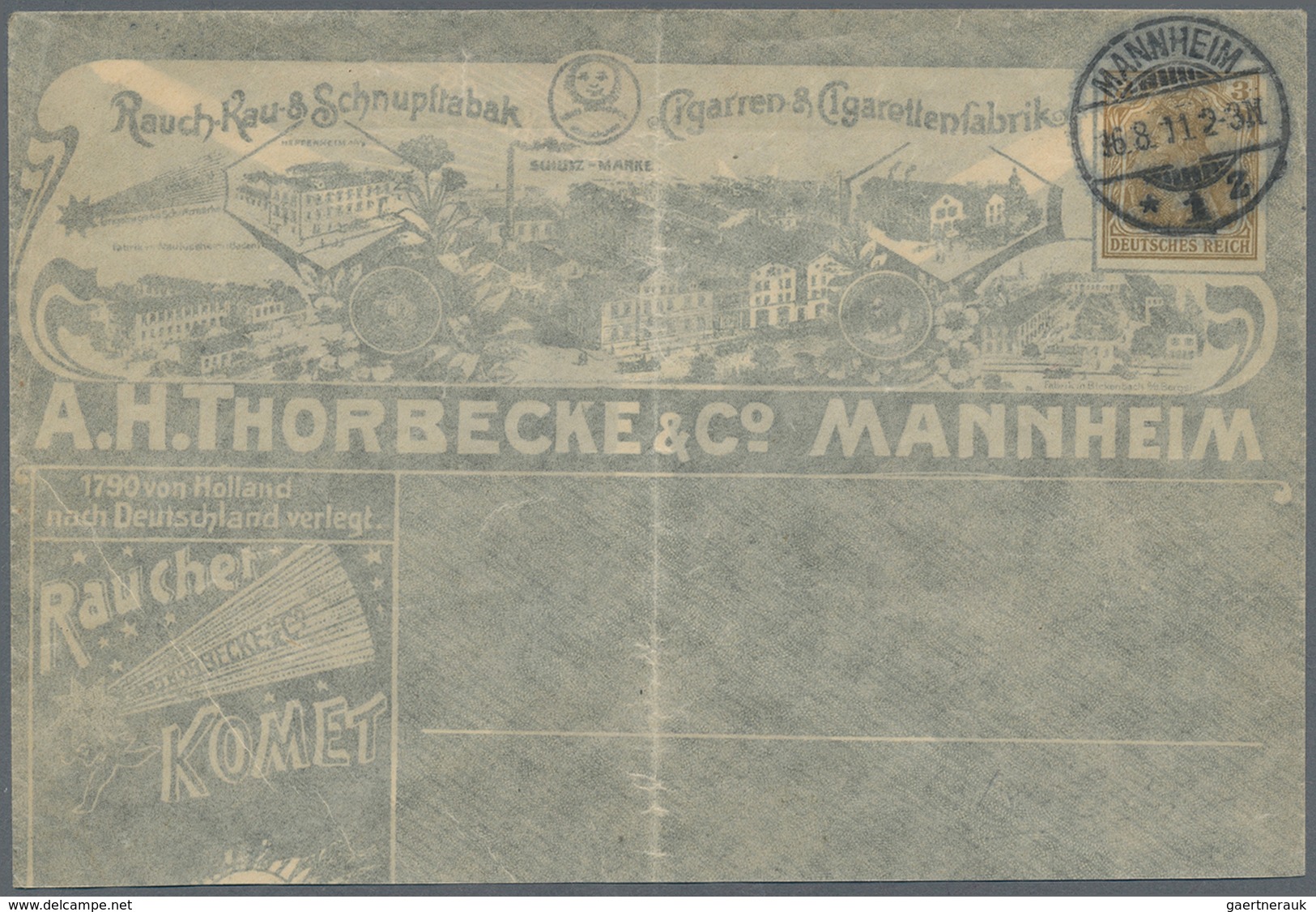 Thematik: Raumfahrt / Astronautics: 1911, German Reich. Private Entire Cover 3 Pf Germania With Full - Andere & Zonder Classificatie