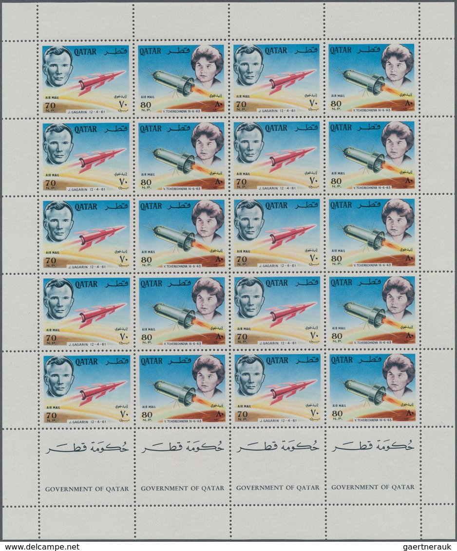 Thematik: Raumfahrt / Astronautics: 1966, Qatar. NOT-ISSUED Miniature Sheet "Soviet Cosmonauts And S - Andere & Zonder Classificatie