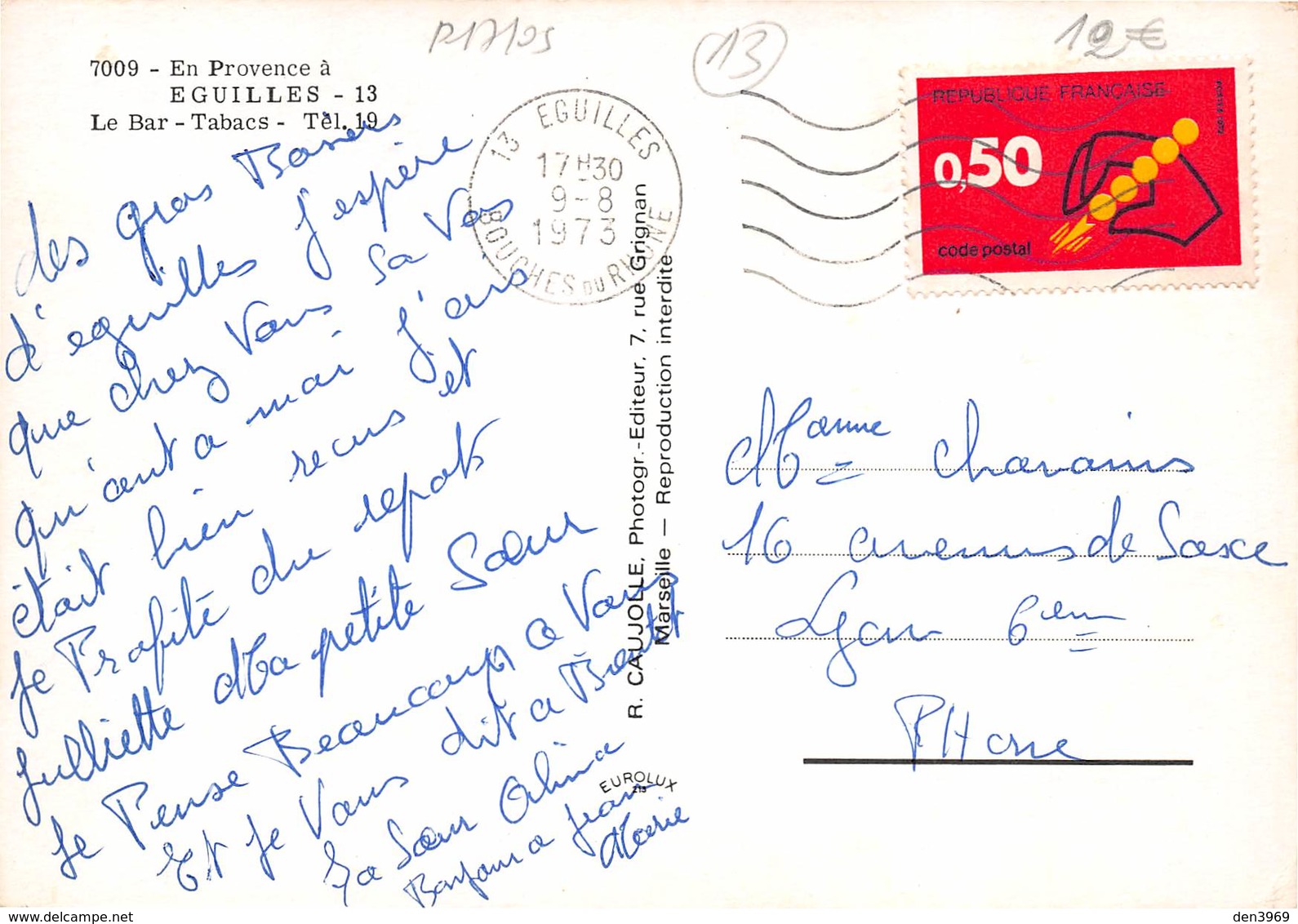 EGUILLES - Le Bar-Tabacs - Glaces Miko - Publicité Bière Fischer - Autres & Non Classés