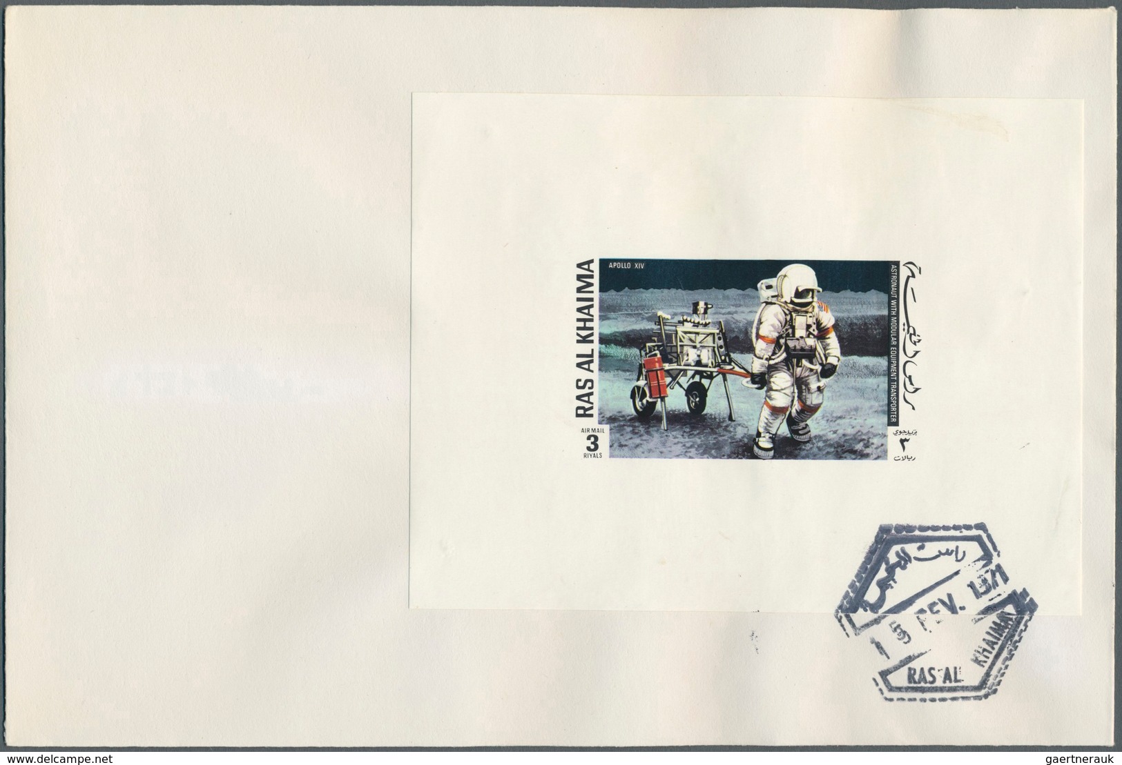 Thematik: Raumfahrt / astronautics: 1971, Ras al Khaima, Apollo 14, complete set perf./imperf., two