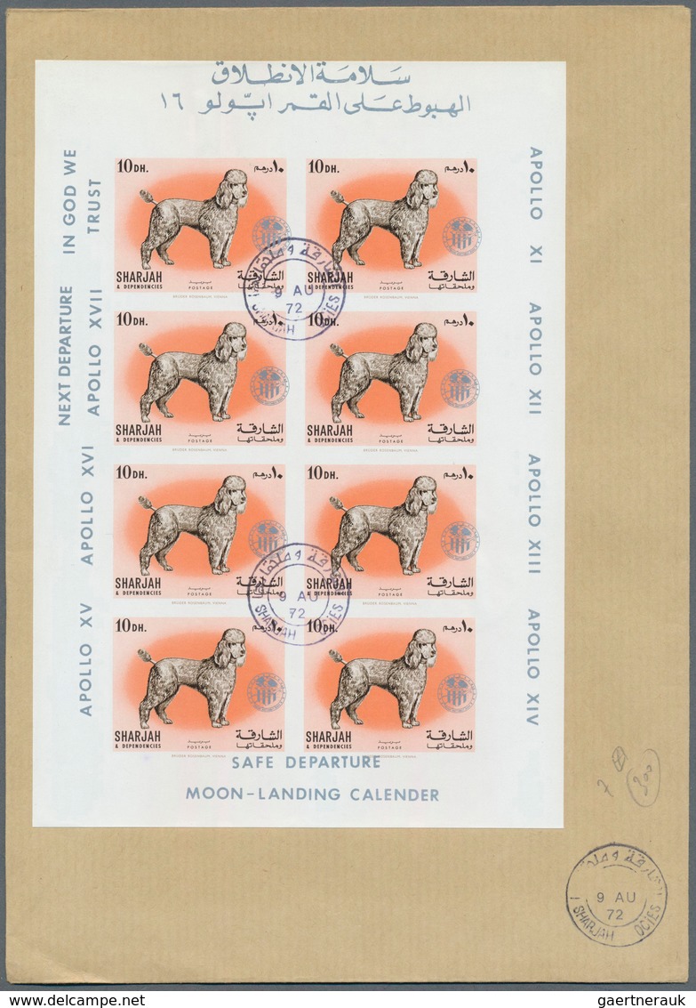 Thematik: Raumfahrt / Astronautics: 1972, Sharjah, Domestic Animals 5dh. To 2r., Seven Imperf. Value - Other & Unclassified