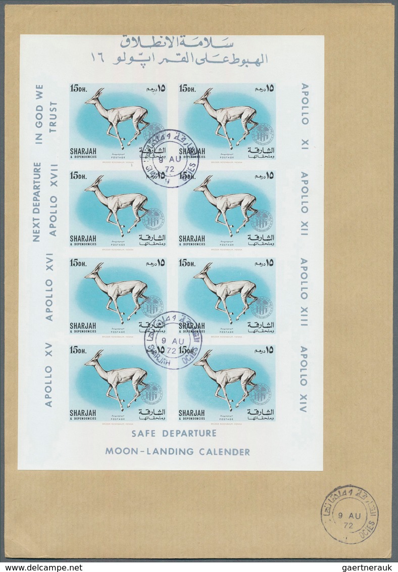 Thematik: Raumfahrt / Astronautics: 1972, Sharjah, Domestic Animals 5dh. To 2r., Seven Imperf. Value - Other & Unclassified