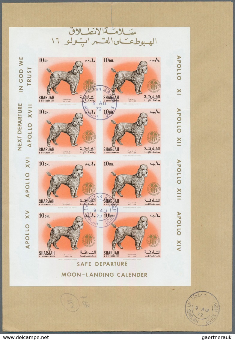 Thematik: Raumfahrt / Astronautics: 1972, Sharjah, Domestic Animals 5dh. To 2r., Seven Imperf. Value - Other & Unclassified