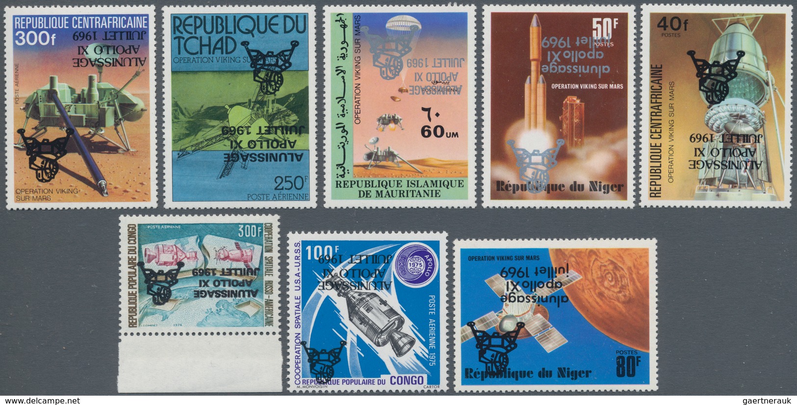 Thematik: Raumfahrt / Astronautics: 1979 Group Of 11 Stamps With OVERPRINT INVERTED, Issued For The - Andere & Zonder Classificatie