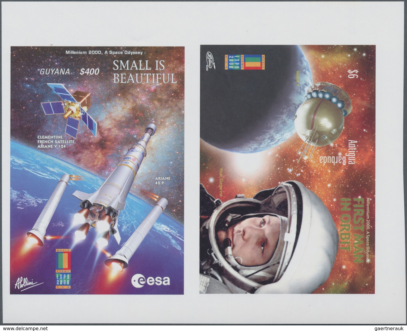 Thematik: Raumfahrt / Astronautics: 2000, ANTIGUA & BARBUDA And GUYANA: Space Discovery Pair Of Two - Andere & Zonder Classificatie